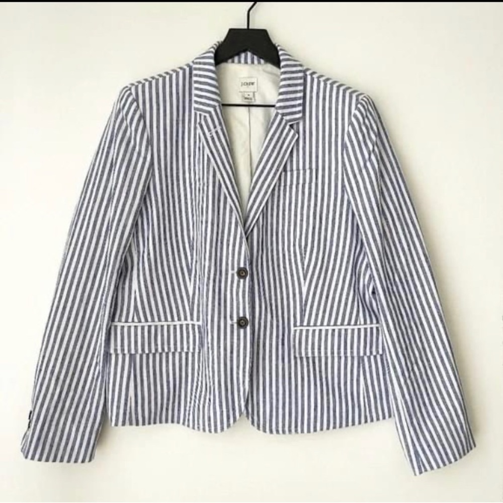 Size 16, J Crew Factory, blue / white stripes